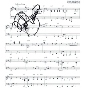 Patrick Simmons Doobie Brothers Signed Autograph Black Water Sheet Music