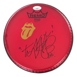 Charlie Watts The Rolling Stones Signed Autograph 8" Tongue Drumhead w/ JSA COA