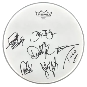 Bon Jovi Full Band Signed Autograph 12" Drumhead - Jon Bon Jovi +6 w/ JSA COA