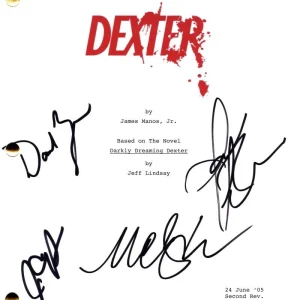 Michael C Hall & Jennifer Carpenter +2 Cast Signed Autograph Dexter Pilot Script
