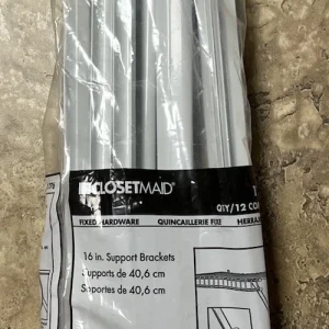 Closetmaid Bracket Shelf Organizer Support Brackets 12 Pack White 16" 1776