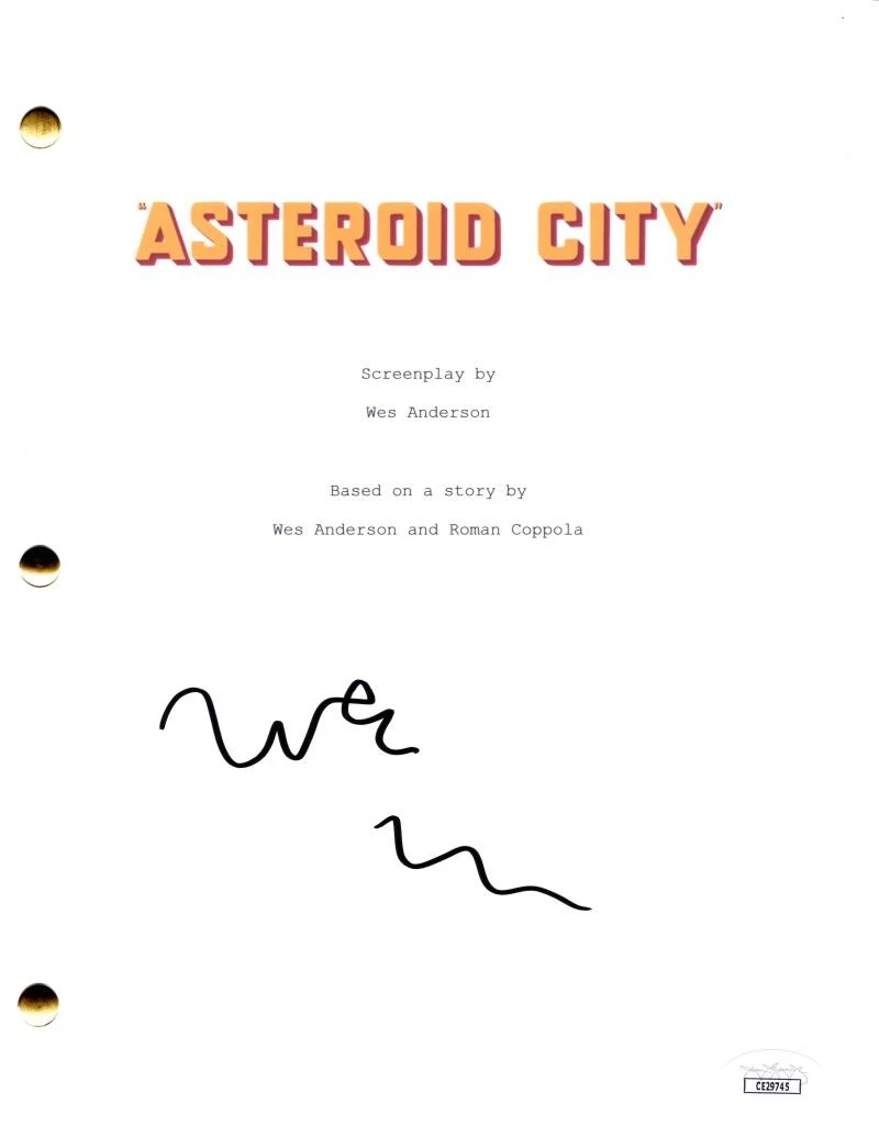Wes Anderson Signed Autograph Asteroid City Full Movie Script