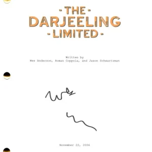 Wes Anderson Signed Autograph The Darjeeling Limited Movie Script w/ Beckett COA