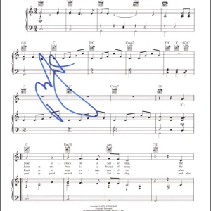 Billy Joel Signed Autograph Piano Man Sheet Music Page - The Stranger w/ JSA COA