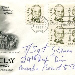Steven Melnikoff WWII War Omaha Beach 29th Division Army Signed Autograph FDC