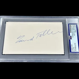 Edward Teller Father of Hydrogen Bomb Physicist Signed Autograph Slab PSA DNA