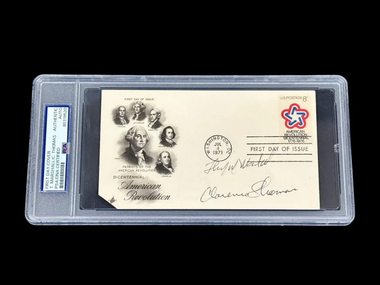 Thurgood Marshall Clarence Thomas US Supreme Court Signed Autograph FDC PSA Slab