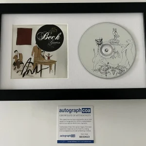 BECK HANSEN SIGNED AUTOGRAPH GUERO FRAMED & MATTED CD w/PROOF & ACOA COA