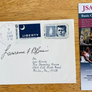 Larry O’Brien Signed Autographed First Day Cover JSA Certified NBA Commissioner