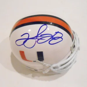 Clinton Portis Signed Miami Hurricanes Mini Helmet w/COA Redskins Broncos