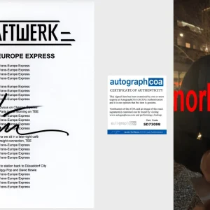 RALF HUTTER KRAFTWERK SIGNED TRANS-EUROPE EXPRESS LYRICS SHEET w/EXACT PROOF COA