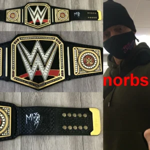 THE MIZ MIKE MIZANIN SIGNED WWE CHAMPIONSHIP LEATHER BELT w/PROOF & BECKETT COA