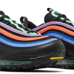 Size 6 Women's Nike Air Max 97 BLACK PINK PURPLE ELECTRO GREEN CW6028-001 NEW