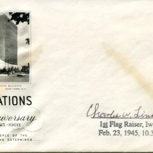 Charles Lindberg WWII War Iwo Jima Flag Raiser Marine USMC Signed Autograph JSA