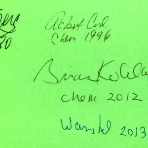 Paul Berg Robert Curl Arieh Warshel Brian Kobilka Nobel Prize Signed Autograph