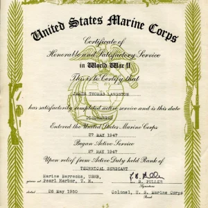 General Lewis Chesty Puller USMC US Marine 5 Navy Cross DSC Signed Autograph Doc