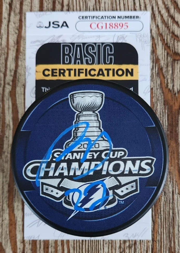 Ryan McDonagh Signed 2020 Stanley Cup Champions Puck w/ JSA COA Tampa Lightning