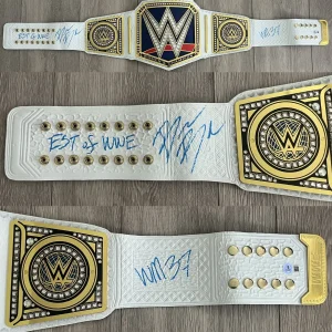 BIANCA BELAIR SIGNED WWE LEATHER BELT w/EXACT PROOF EST OF WWE & BECKETT BAS COA