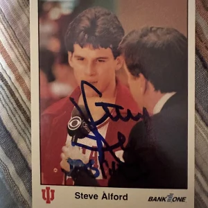Steve Alford Signed Trading Card Autographed Indiana Hoosiers IU Bank One 1