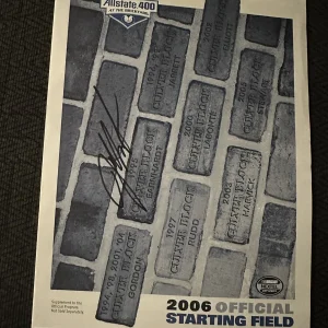 Brickyard 400 Starting Field Line-up Nascar Signed Pole Jeff Burton 2006