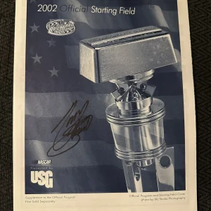 Brickyard 400 Starting Field Line-up Nascar Signed Pole 2002 Tony Stewart Wins