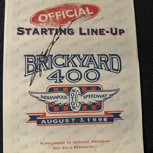Brickyard 400 Starting Field Line-up Nascar Signed Pole 1996 Jeff Gordon
