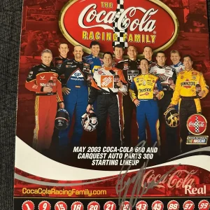 Coca Cola 600 Starting Field Line-up Nascar Signed Pole 2003 Ryan Newman Coke