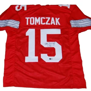 MIKE TOMCZAK signed (OHIO STATE BUCKEYES) Custom football jersey BECKETT BAS