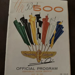 1969 Indy 500 Program Signed By Winner Mario Andretti Autographed