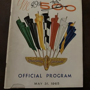 1965 Indy 500 Program Signed By Pole Winner Mario Andretti Indianapolis