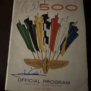 1969 Indy 500 Program Signed By Winner Mario Andretti Autographed