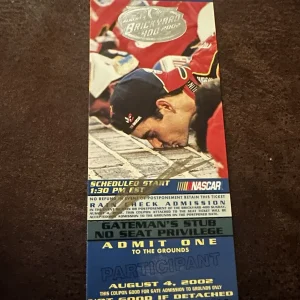 2001 Brickyard 400 Winner Jeff Gordon Signed Ticket Stub 2002 Race NASCAR