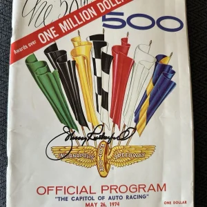 1974 Indy 500 Program Signed By Winner Johnny Rutherford Autographed