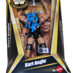 KURT ANGLE signed (WWE) Legends Wrestling Elite Figure Toy BECKETT BAS BS38363