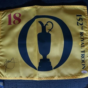 Xander Schauffele SIGNED British Open Golf Flag JSA Authenticated COA 2024 Win