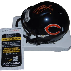TORY TAYLOR signed (CHICAGO BEARS) autographed mini football helmet JSA CG05050
