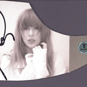 SIGNED TAYLOR SWIFT GUITAR PICK GUARD BECKETT BAS CERTIFIED ADHESIVE PICKGUARD