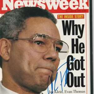 COLIN POWELL Signed 11/20/95 NEWSWEEK Magazine Beckett Auth (BAS) NO LABEL