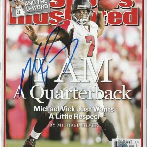 MICHAEL VICK Signed 7/4/05 SPORTS ILLUSTRATED Beckett Auth (BAS) NO LABEL