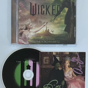 Wicked SIGNED Ariana Grande Cynthia Erivo Art Card CD BAS Beckett COA AUTHENTIC