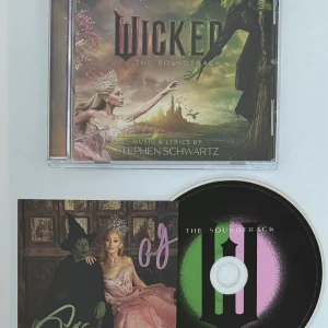 Wicked SIGNED Ariana Grande Cynthia Erivo Art Card CD BAS Beckett COA CERTIFIED