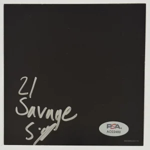 21 Savage American Dream CD & SIGNED Autographed Art Card PSA DNA COA CERTIFIED