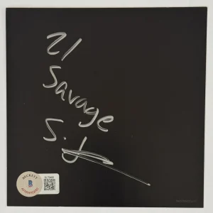 SIGNED 21 Savage Autographed American Dream CD Album Art Card Beckett BAS COA