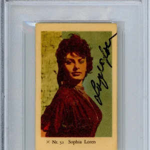 1950 DUTCH TRADING CARD SOPHIA LOREN AUTOGRAPHED PSA DNA COA SIGNED SUPER MODEL