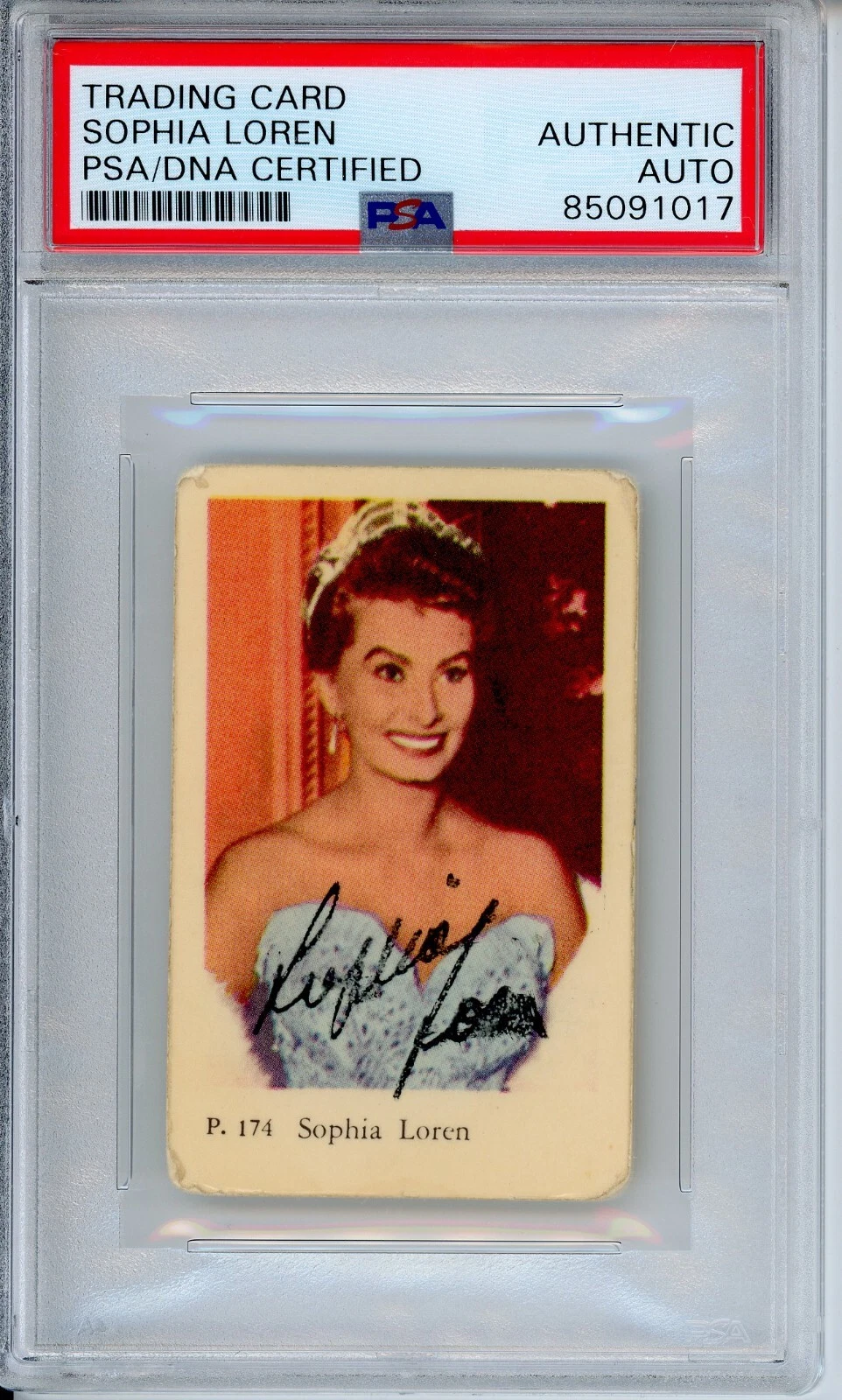 SIGNED VINTAGE DUTCH TRADING CARD SOPHIA LOREN AUTOGRAPHED PSA DNA COA ...