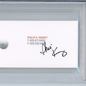 PHIL KNIGHT NIKE CEO SIGNED AUTHENTIC GOLF BUSINESS CARD PSA DNA COA AUTOGRAPH