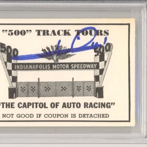 Indianapolis Indy 500 Tour Ticket Signed Mario Andretti PSA DNA COA Autograph F1