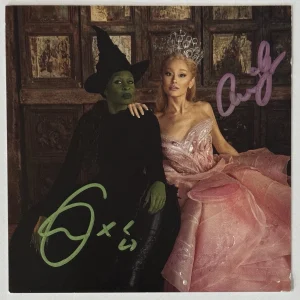 Wicked SIGNED Ariana Grande Cynthia Erivo Art Card & CD PSA DNA COA Autographed