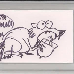 Scrat Ice Age Original Sketch Drawing Signed & Drawn by Chris Renaud PSA DNA COA