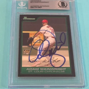 ADAM WAINWRIGHT Signed 2006 BOWMAN Card #214 Beckett (BAS)